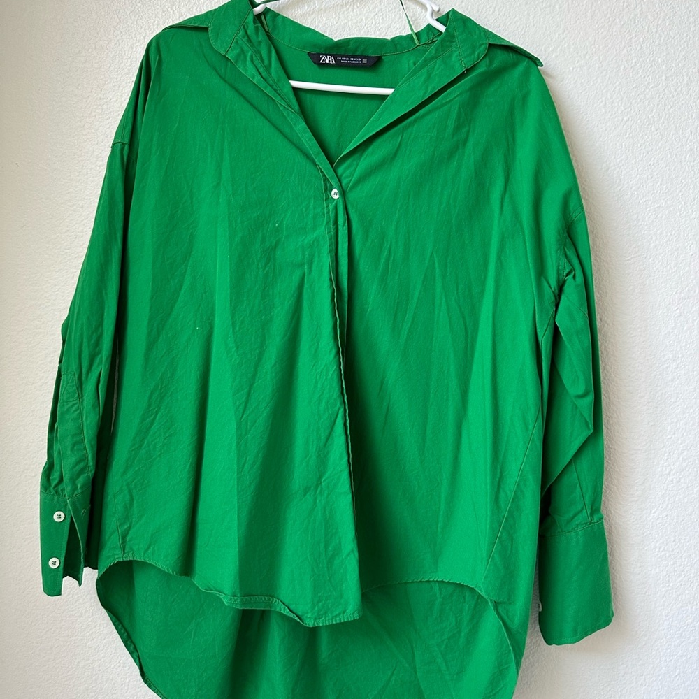 Zara Green Oversized Button Down